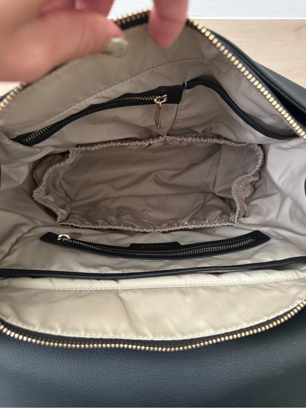 Mina Baie Black Vegan Leather Baby Backpack - Picture 6 of 7